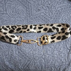 Leopard Print Women's Crossbody Bag Strap with Gold Accents